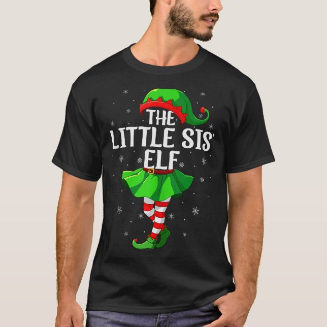 Little Sis Elf Christmas Girls Women Elf Squad Xma T-Shirt (Vorderseite)