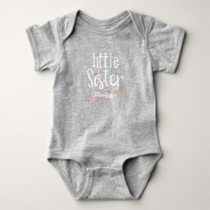 Little Sister Baby Announcement Name & Monogram Strampler