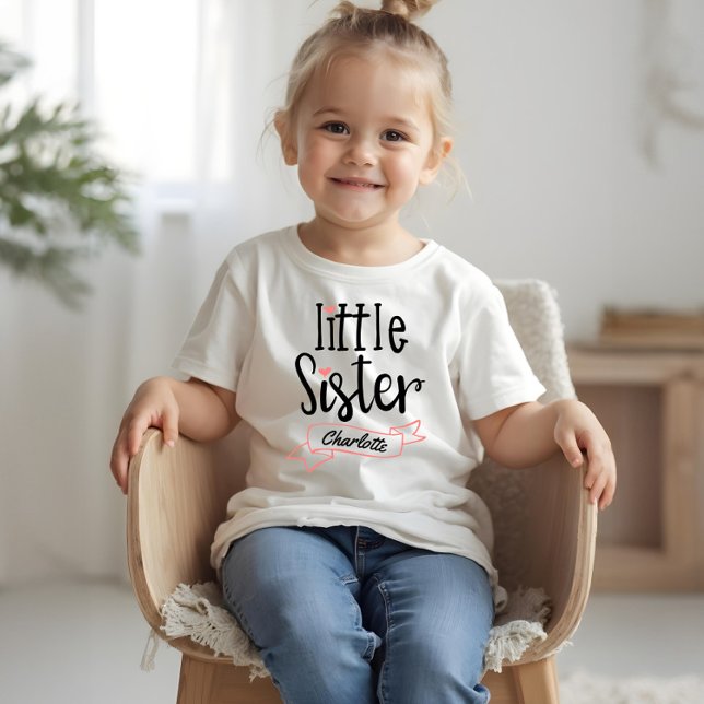 Little Sister Baby Announcement Name & Monogram T- Tri-Blend Shirt (Little Sister Baby Announcement Name & Monogram T- Tri-Blend Shirt)