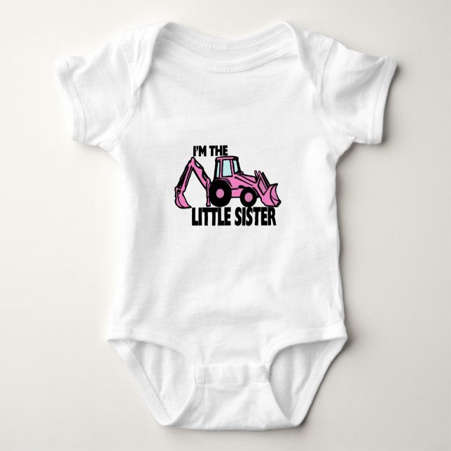 Little Sister Backhoe Baby Strampler (Vorderseite)