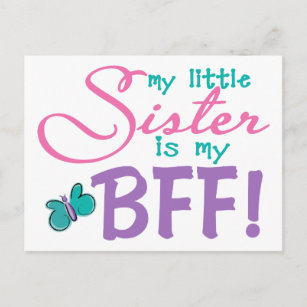 Little Sister BESTE FREUNDIN Butterfly Postkarte