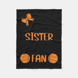 Little Sister Biggest Fan Basketball Sister Fleecedecke