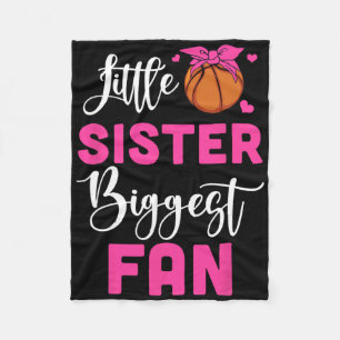 Little Sister Biggest Fan Bysketbyll Girl Fleecedecke