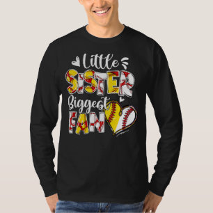 Little Sister Biggest Fan Niedlich Teeball Sister T-Shirt