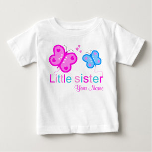 Little Sister Butterfly Personalisiert T Shirt