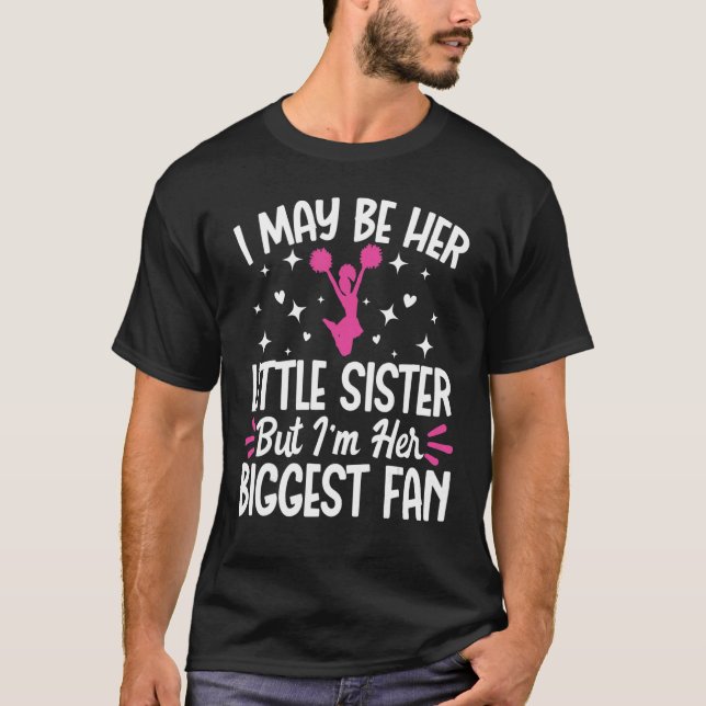 Little Sister Cheerleader Cheerleading Biggest Fan T-Shirt (Vorderseite)