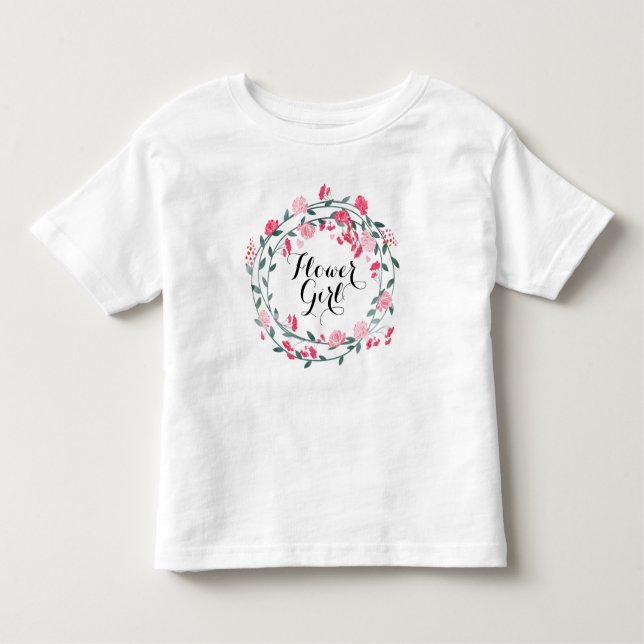 Little Sister Coral Peony Wreath Baby Girl Kleinkind T-shirt