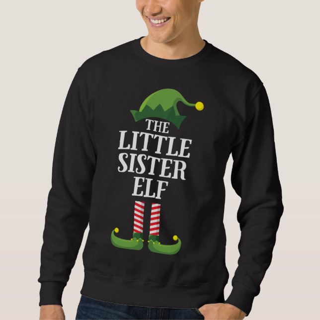 Little Sister Elf Matching Family Christmas Girls Sweatshirt (Vorderseite)