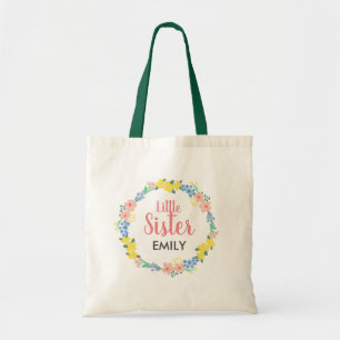 Little Sister Floral Wreath Tote Bag Tragetasche