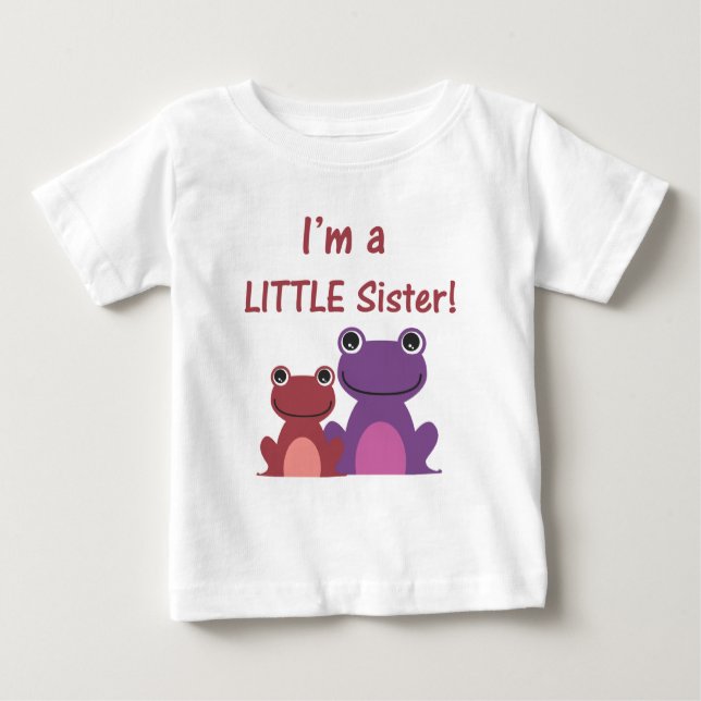 Little Sister Frog Sibling T (Lila/rosa) Baby T-shirt (Vorderseite)