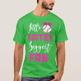Little Sister Größtes Fan Baseball Girl T-Shirt