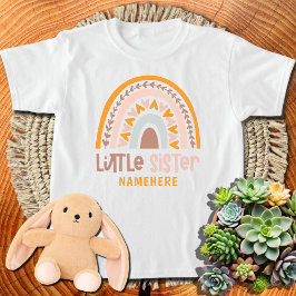 Little Sister Personalisiert Name Niedlich Rainbow T-Shirt