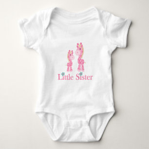 Little Sister Pink Giraffen Baby Strampler