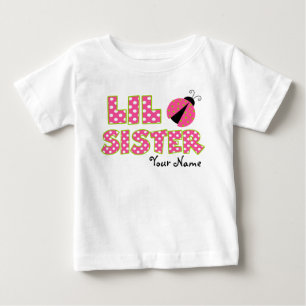 Little Sister Pink Ladybug Personalisierter T - Sh Baby T-shirt