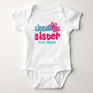Little Sister Pink und Aquamarines Personalisierte Baby Strampler