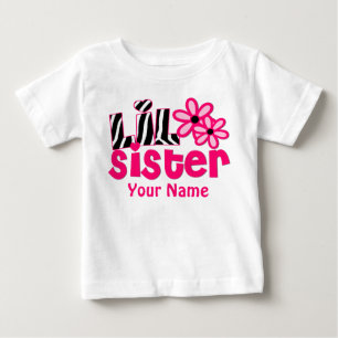 Little Sister Pink Zebra Personalisiertes Shirt