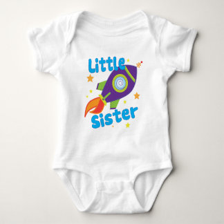 Little Sister Rocket Ship Baby Strampler