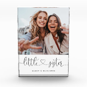 Little Sister Script Sisters Gift Foto Keepake