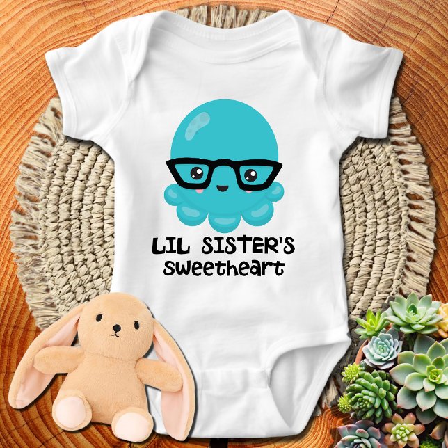 Little Sister Sweetheart Kawaii Blue Octopus Baby Strampler (Von Creator hochgeladen)