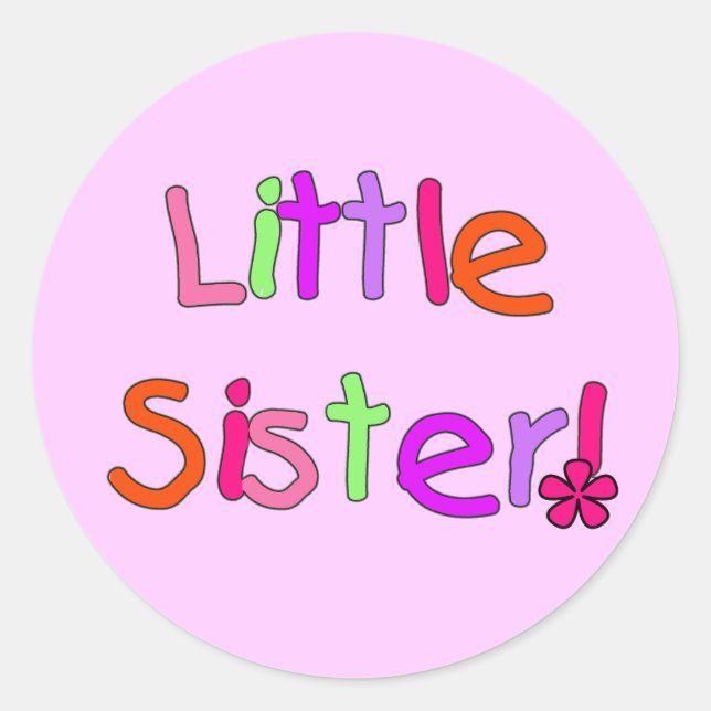 Little Sister T - Shirt und Geschenke Runder Aufkleber (Vorderseite)