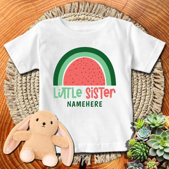Little Sister Wassermelon Regenbogen Baby T-shirt (Von Creator hochgeladen)