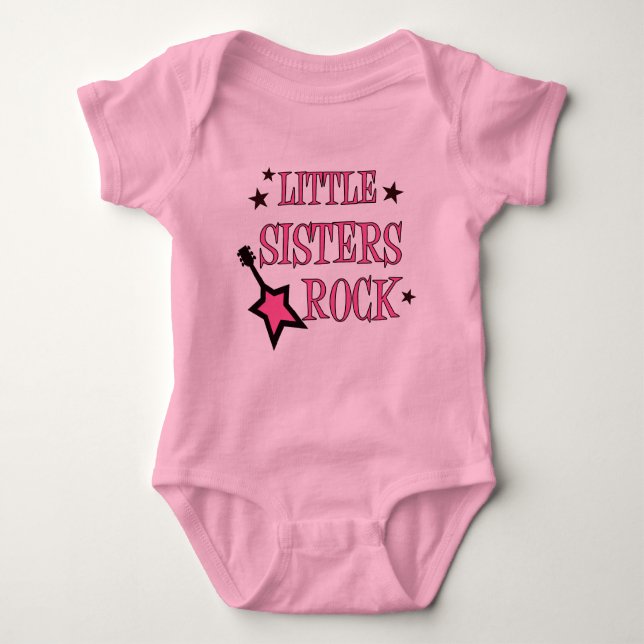 Little Sisters Rock Baby Strampler (Vorderseite)