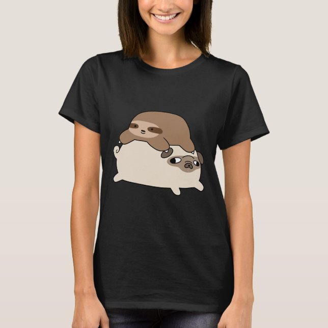 Little Sloth und Mops Essential T - Shirt 228 (Vorderseite)