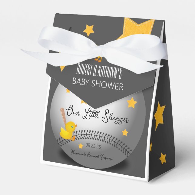 "Little Slugger" Baby Dusche Gefallen Geschenkschachtel (Vorderseite)