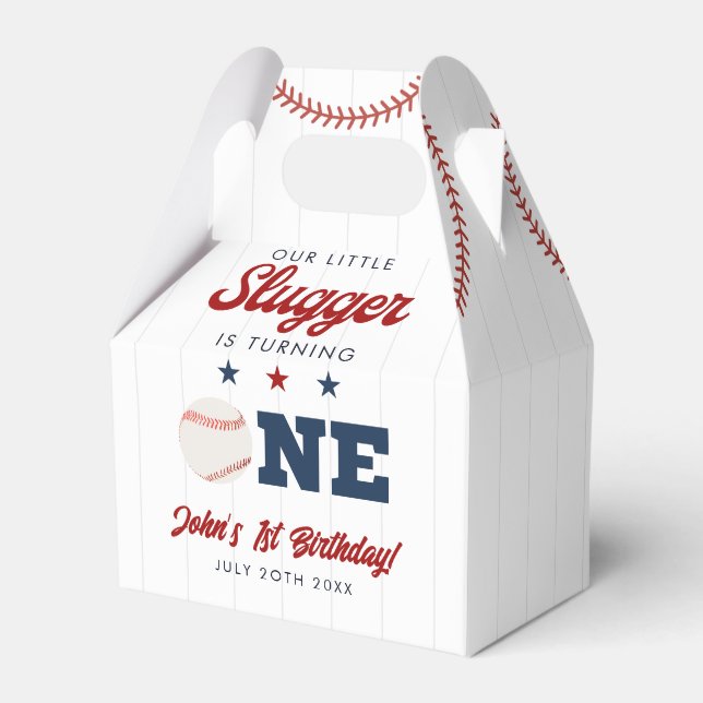 Little Slugger Baseball 1st Birthday Geschenkschachtel (Vorderseite)