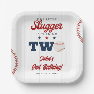 Little Slugger Baseball 2. Geburtstag Pappteller