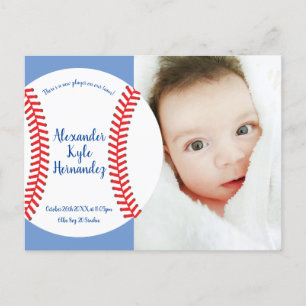 Little Slugger Baseball Baby Birth Ankündigung Postkarte
