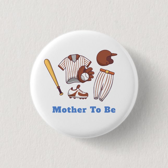 Little Slugger Baseball Mother To be Baby Shower  Button (Vorderseite)