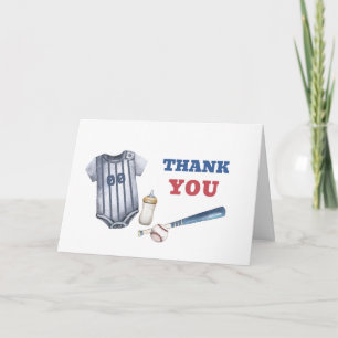 Little Slugger Baseball-Shirt Baby-Shower-Flasche Dankeskarte