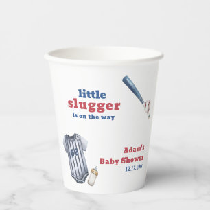 Little Slugger Baseball-Shirt Baby-Shower-Flasche Pappbecher