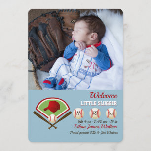 Little Slugger Foto Geburtsankündigung Ankündigung