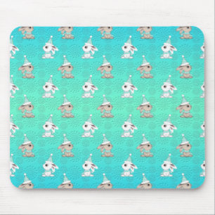 Little Snow Bunnies in Hats- und Scarves-Mustern Mousepad