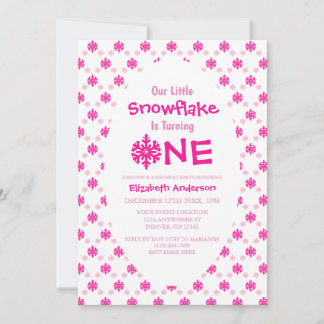 Little Snowflake 1. Geburtstag Einladung