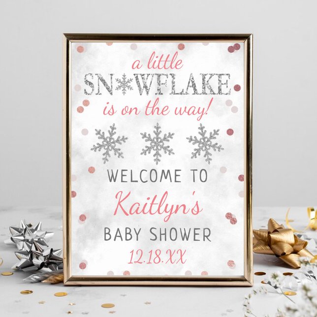Little Snowflake Girls Winter Baby Dusche Willkomm Poster (Von Creator hochgeladen)