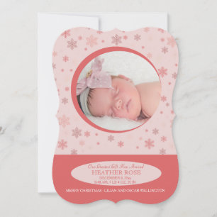 Little Snowflake Holiday Birth Ankündigung
