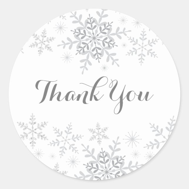 Little Snowflake Silver Glitzer Babydusche Runder Aufkleber (Vorderseite)