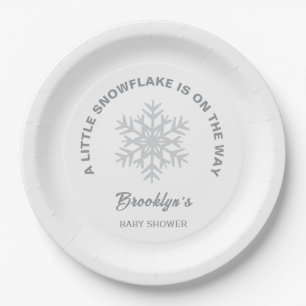 Little Snowflake Winter Shower Gender Neutral Pappteller