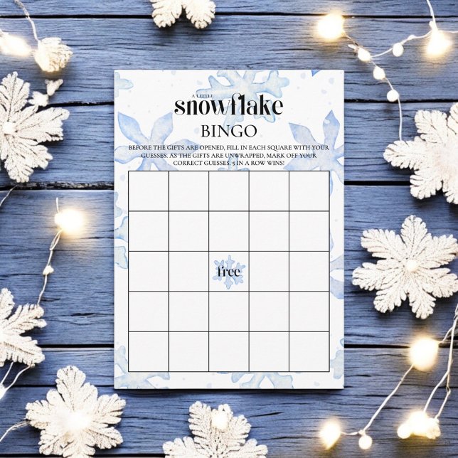 Little Snowflake Wintery Baby Shower Bingo Spiel Begleitkarte (Von Creator hochgeladen)