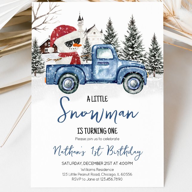 Little Snowman Birthday Einladung (Von Creator hochgeladen)