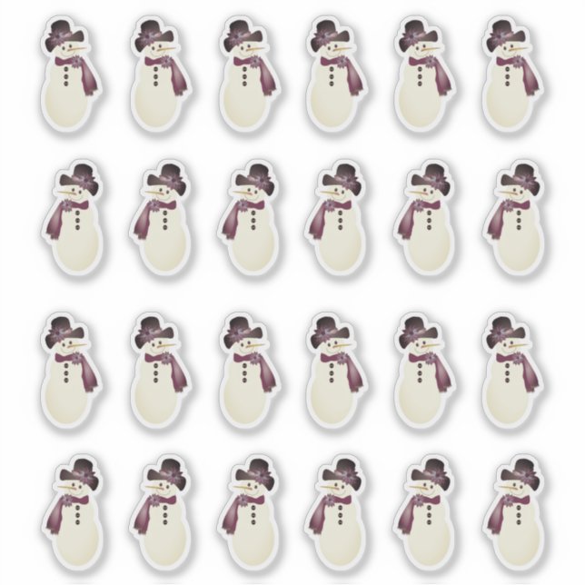 Little Snowman Label Sticker (Vorderseite)