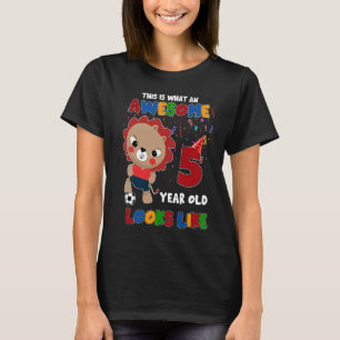 Little Soccer Lion 5th Birthday Boy Girl Phantasti T-Shirt