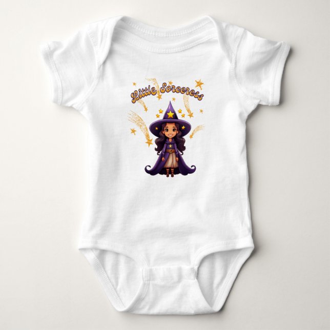 Little Sorceress – Baby Halloween Bodysuit Baby Strampler (Vorderseite)