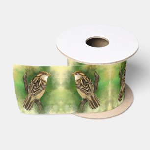 Little Sparrow Satin Ribbon Spring Birds Satinband