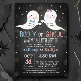 Little Spirit Halloween Ghosts Gender Reveal Party Einladung