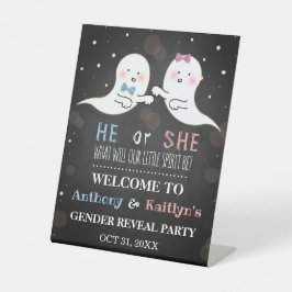 Little Spirit Halloween Ghosts Gender Reveal Party Sockelschild