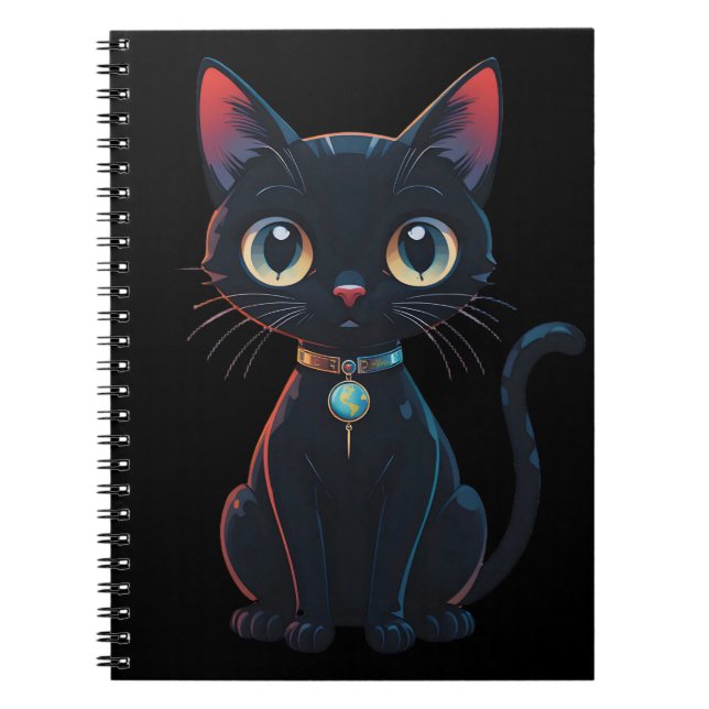 Little Spooky Black Cat Notizblock (Vorderseite)